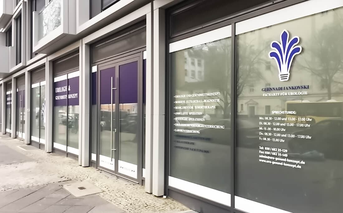 Practice exterior for Urology & Health Concept in Berlin