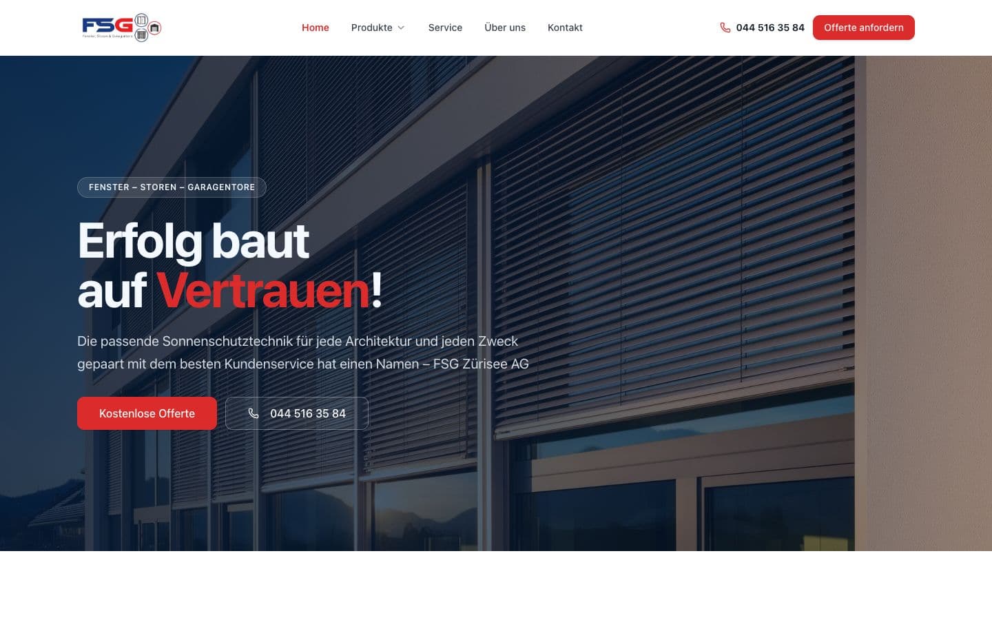 Website-Motiv für FSG Zürisee AG